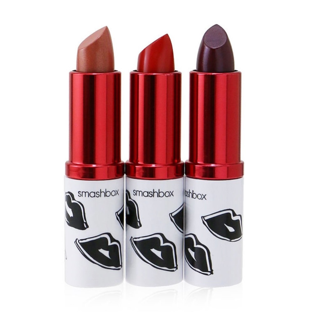 NIB Smashbox Be Legendary Lipstick Set with Shades Easy, Get Fired, Black Cherry